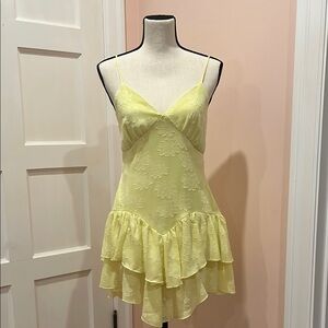 Fun Elegant Yellow Lace Slip Dress (summer day or lounge!)